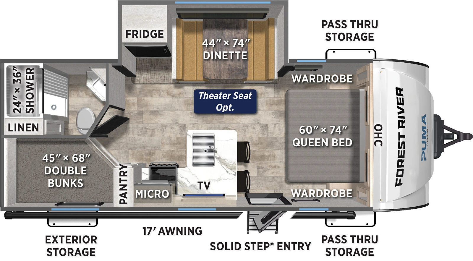 Puma Tracks 235BH Floorplan